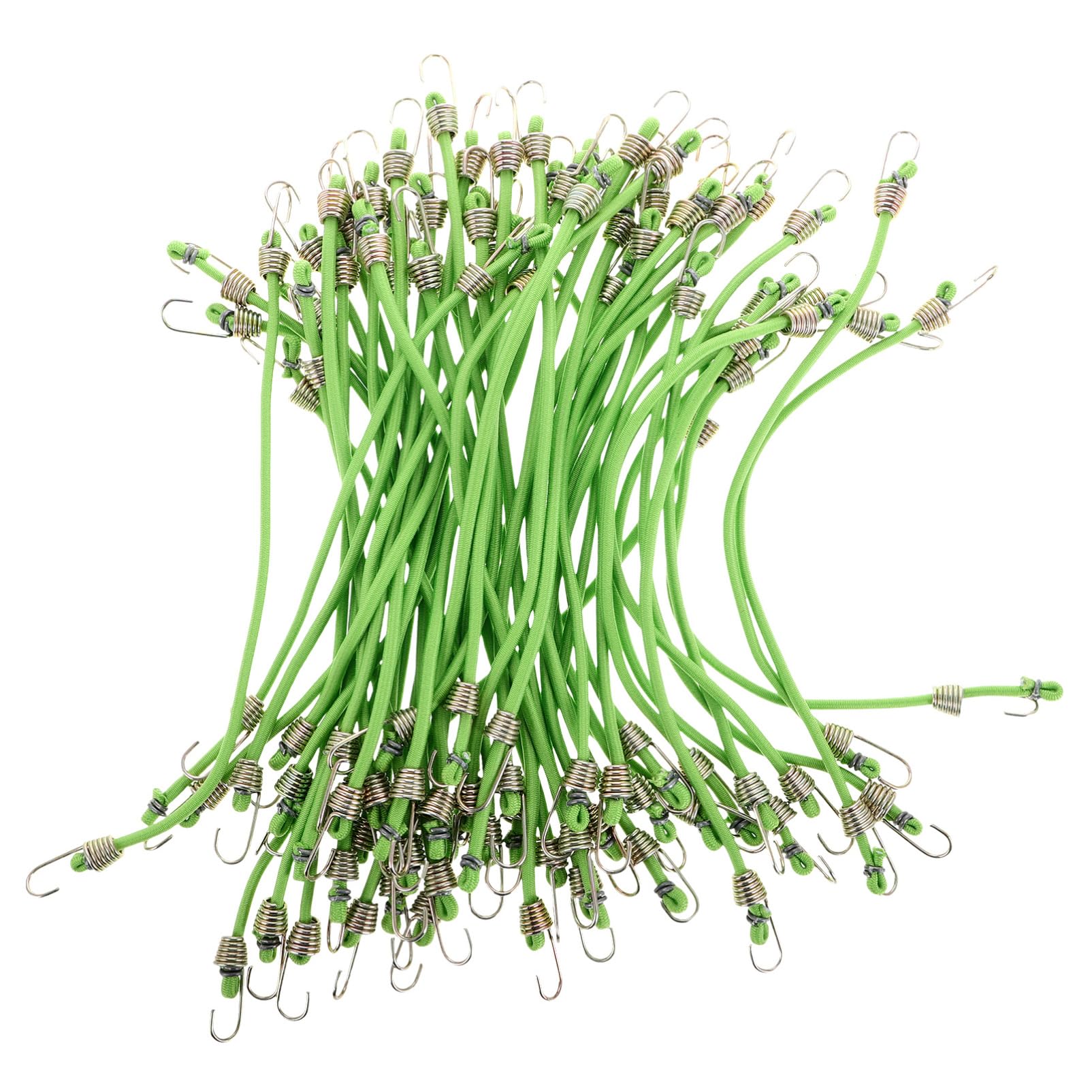 Corde Elastiche Fissaggio Sicuro Lunghezza Regolabile 50 Pezzi Mini con Ganci , Cinghia in Lattice e Zinco per Valigie e Campeggio | Ganci Piccoli, Uso Portatile Multiuso, Materiale Lattice e Zinco, per Carico e Tenda