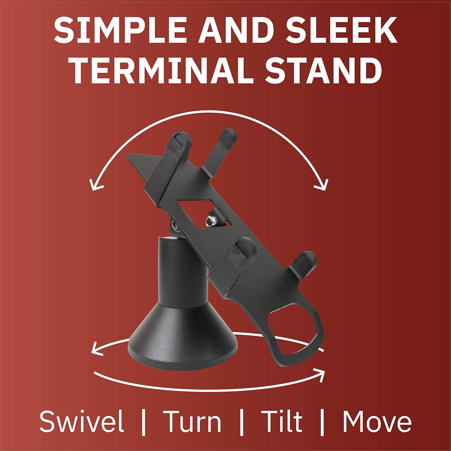 DCCStands First Data FD130 / FD150 Swivel and Tilt Stand, Screw-in and Adhesive - Low Profile, Black