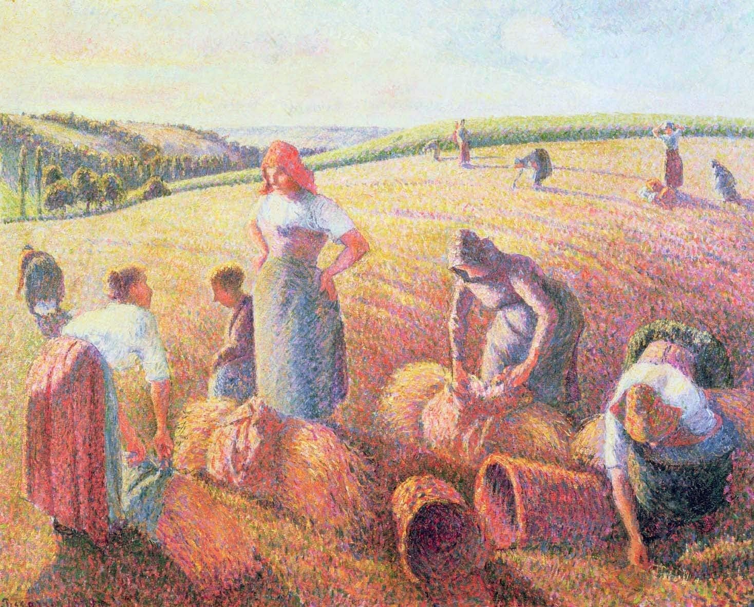 Pissarro The Gleaners (1889) Wall Decal 29"x36"