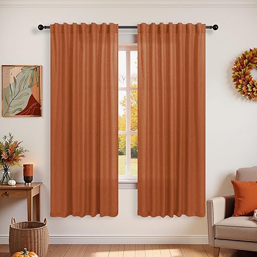 Miniatura 258 de KOUFALL Cortinas transparentes de lino de 90 pulgadas, cortinas para Sala Modernas 2025 De Lino Elegantes, cortinas personalizadas con pestaña