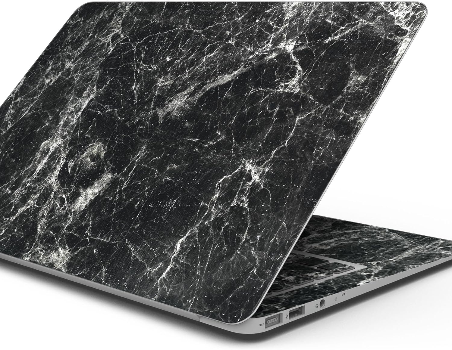 DesignSkinz - Compatible with Pro 13" w CD Drive (A1278) - Skin Decal Protective Scratch Resistant Vinyl Wrap - Black Scratched Marble
