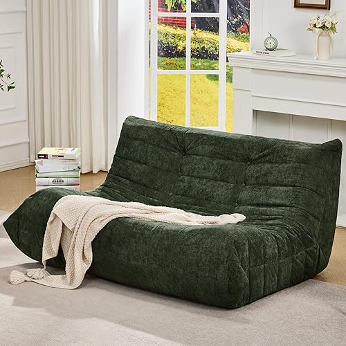Vista 11 de Sillas Puf para Adultos Silla Puf Gigante Silla BeanBag de Espuma con Memoria Sofá Puf con Relleno Piel Sintética Puffs de Chimenea Sofá Perezoso