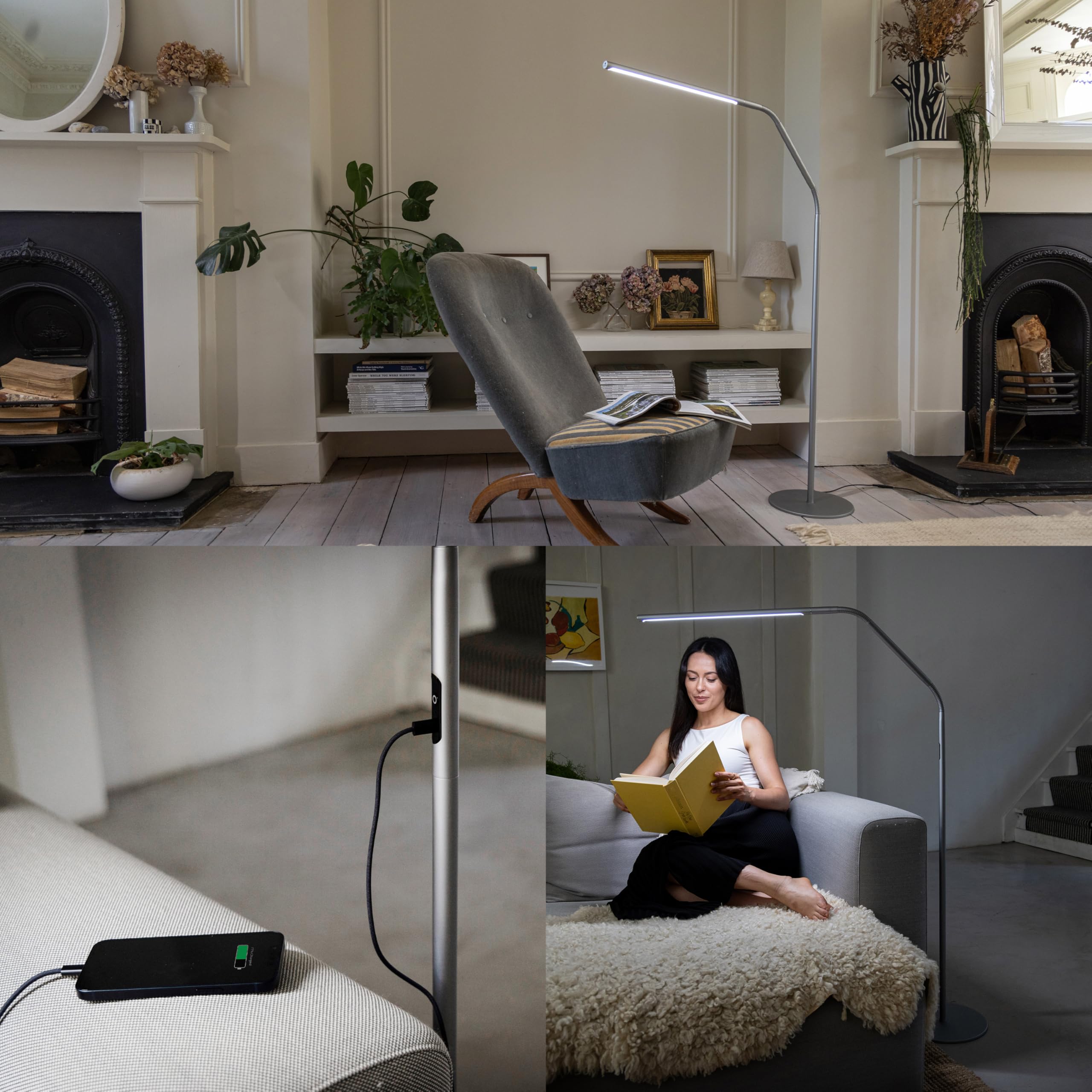 Amazon.com: Daylight Slimline 4 LED Floor Lamp - 6,000K, 3,200 Lux