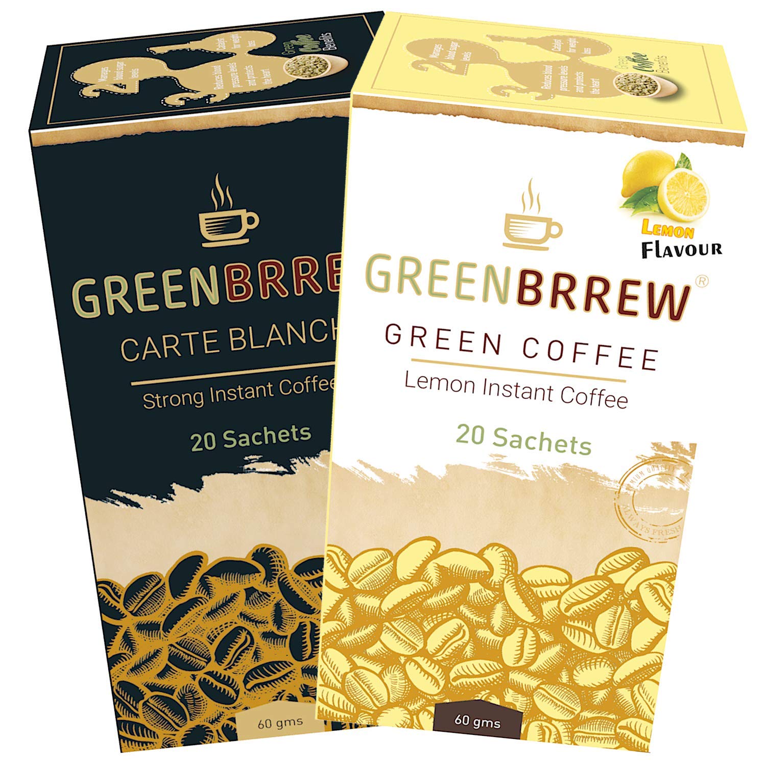 Sponsored Ad - Greenbrrew | Strong Green | Lemon Green | 100% Unroasted Coffee | 40 Servings | 120g