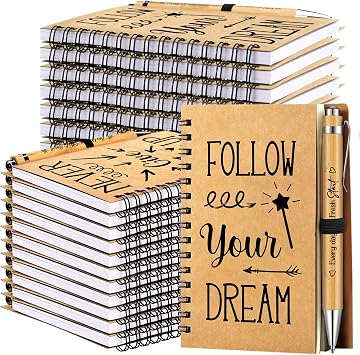 Yeaqee 100 Pcs Employee Appreciation Gifts and Church Christian Gifts Set Include 50 Pcs Spiral Notebooks 50 Pcs Employee Bible Pens for Adults Party FavorsEmployee