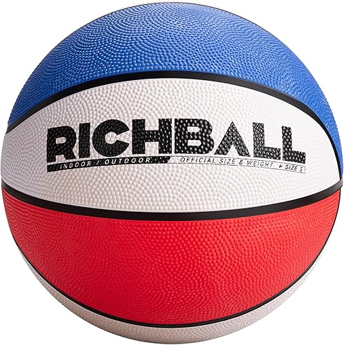 Miniatura 8 de Richball Durable Youth Basketball Size 4 & 5 (27.5") – Long-Lasting Indoor Outdoor Ball for Kids and Teens, Boys Training Game Ball with Pump