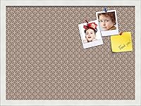 Vista 226 de PinPix Tablero de anuncios de corcho de 12 x 12 pulgadas. Este tablero decorativo enmarcado viene con diseño de círculos B W y un marco blanco