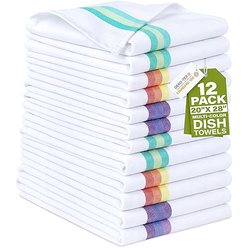 Harringdons 100% Cotton Kitchen Towels - 12 Pack of Highly