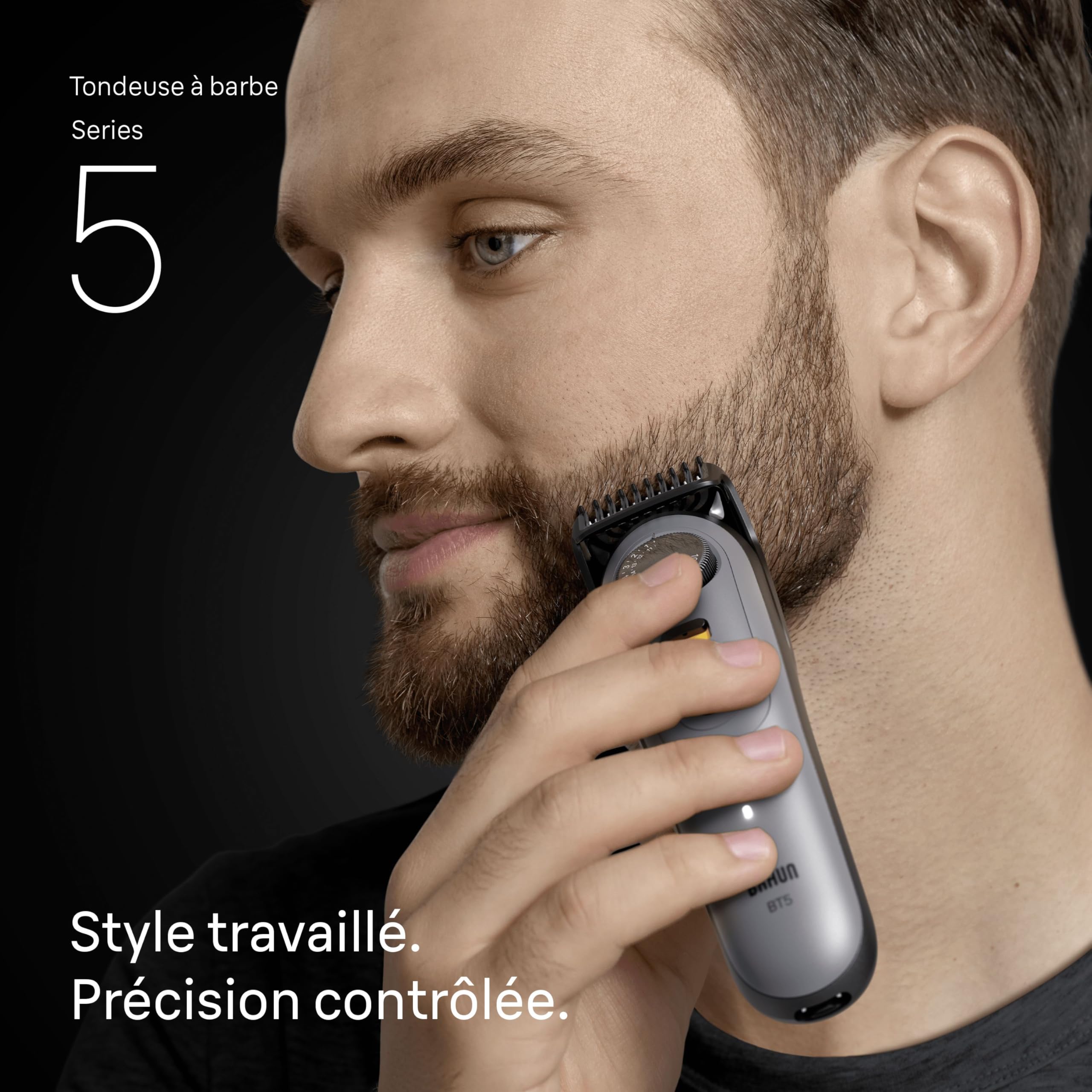 Braun Tondeuse Barbe Homme Series 5 BT5565, Grise – Etanche, sans Fil, Batterie Rechargeable, Lame Ultra Affutée, Coffret avec +9 Outils de Barbier, 40 Réglages de Longueurs, Emballage en Carton