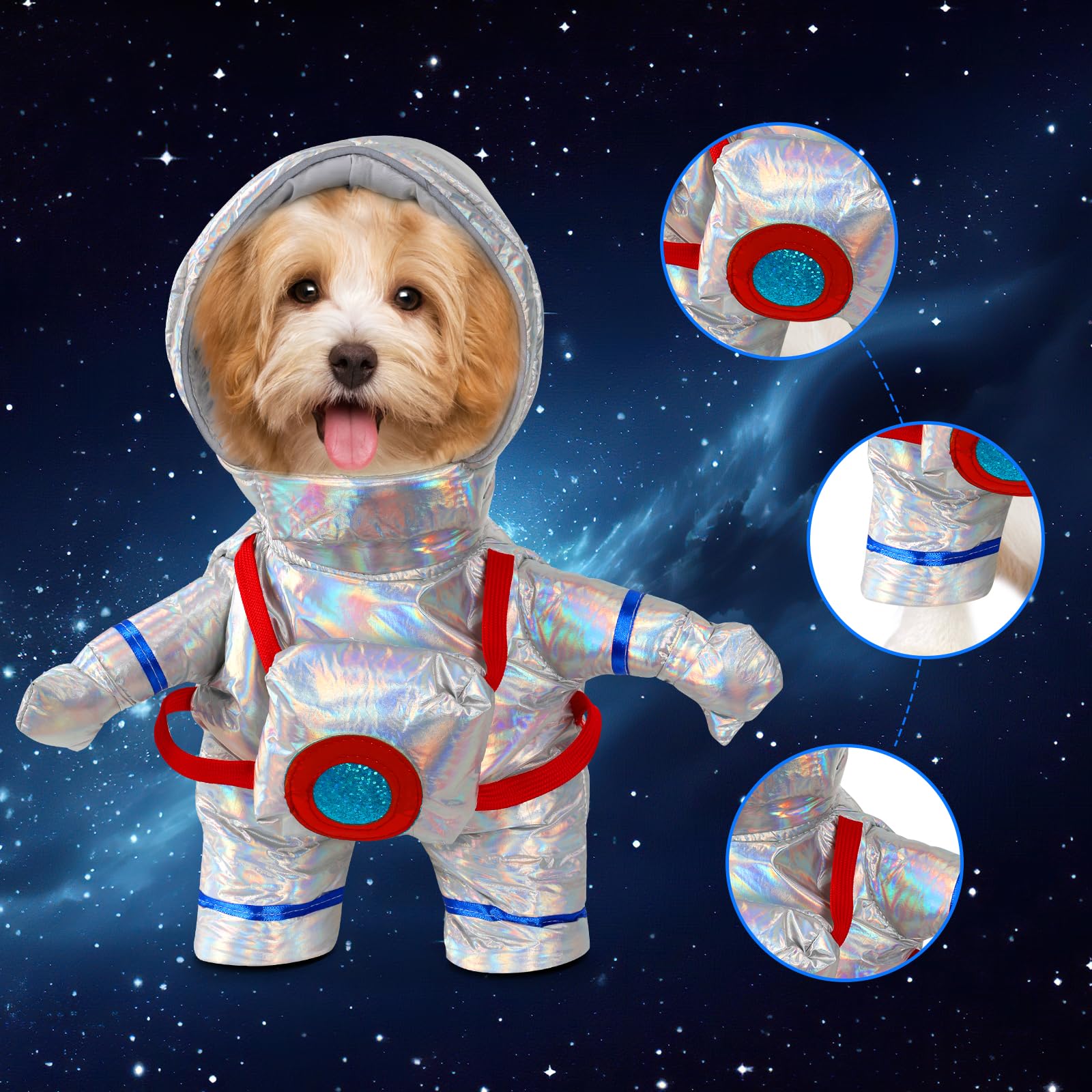 Costume Da Astronauta Per Cani E Gatti - Divertente, Con Cappello, Per Halloween E Feste - Foto 8