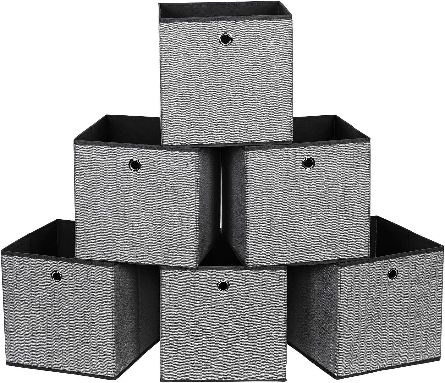 SONGMICS Set of 6 Storage Boxes, Cube Storage Organiser, Toy Organiser