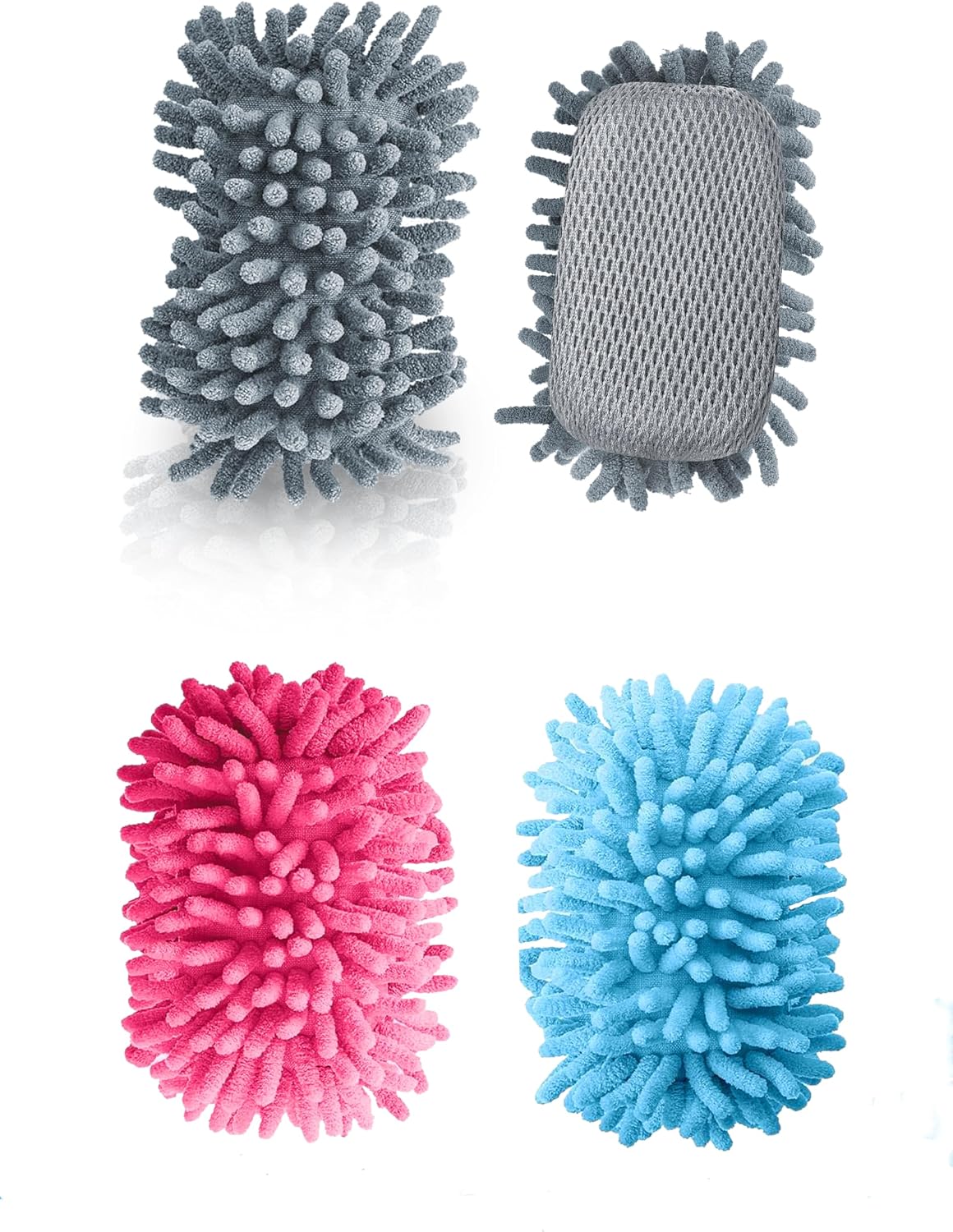 4 Microfiber shag Dry Erase Board erasers, Dual Surface Design Brings a Different Touch to whiteboard erasers,Enough Quantity for Your Daily use and Replacement