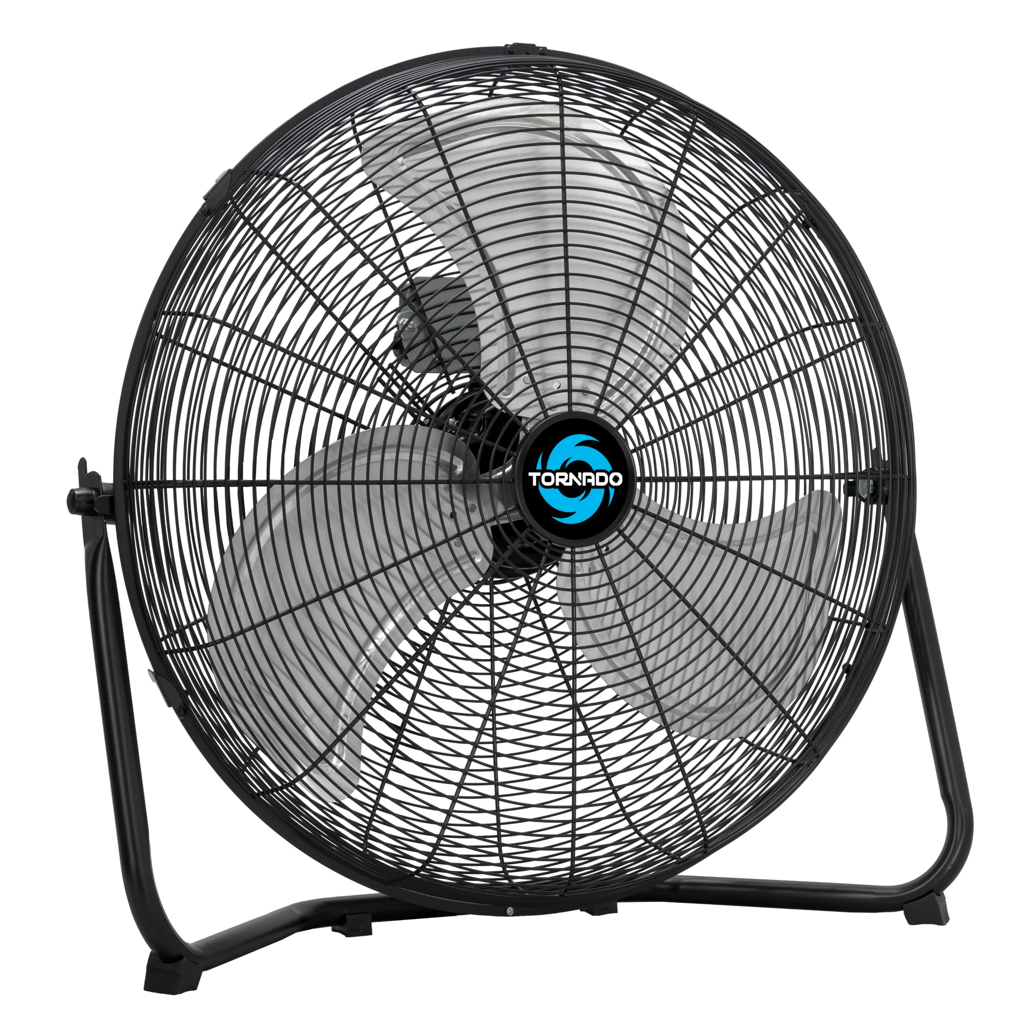 Tornado 20 Inch High Velocity Metal Floor Fan, 3-Speed Powerful Cooling for Industrial, Commercial, and Home Spaces, 120°Tilt, 6.0 FT Cord - UL safety Listed, Black