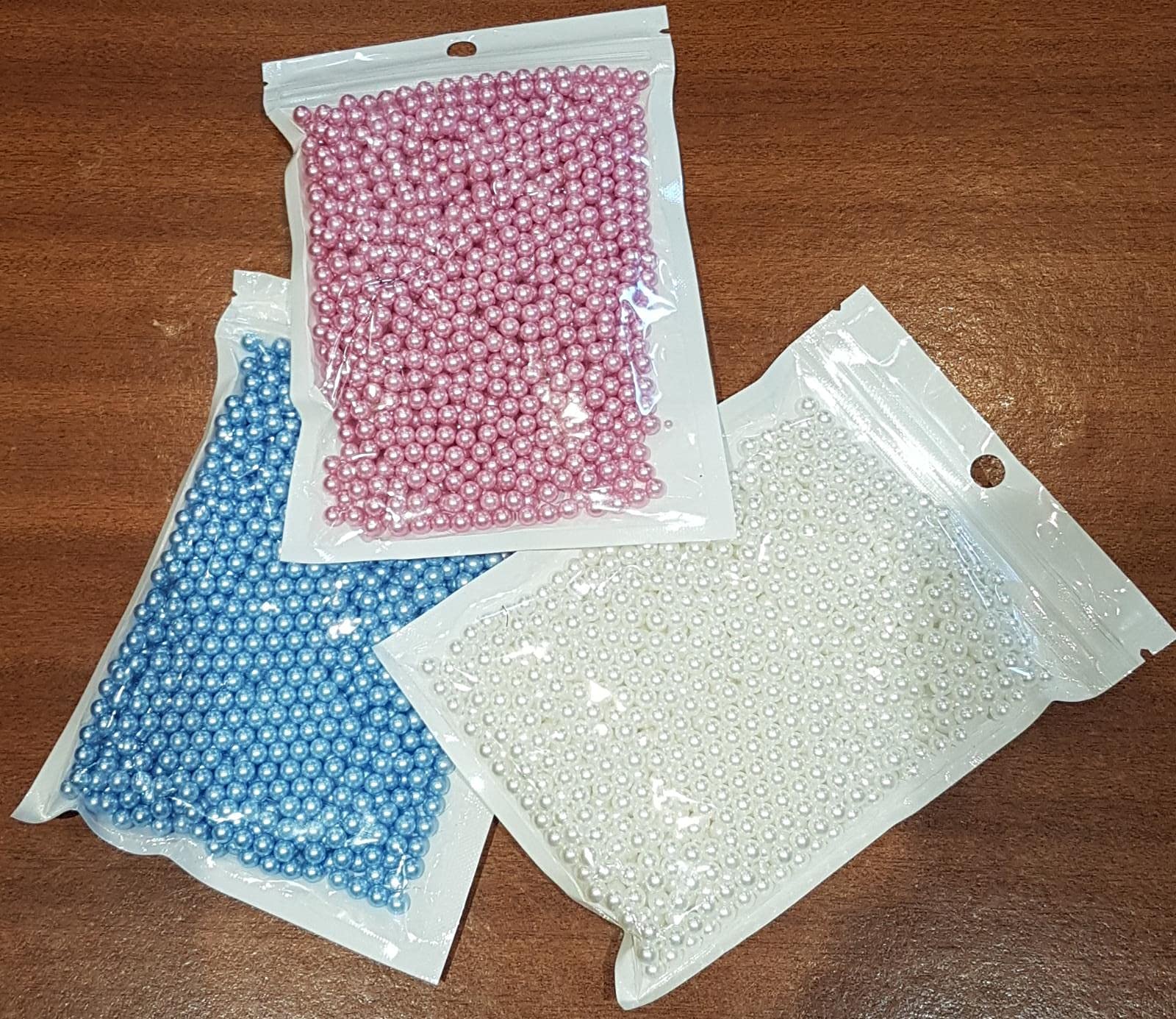 Luster Faux Pearl Beads - No-Hole Round Acrylic Beads for Vase Fillers Table Scatter, Wedding & Party Decoration (1000pcs) (Baby Blue) - Image 4