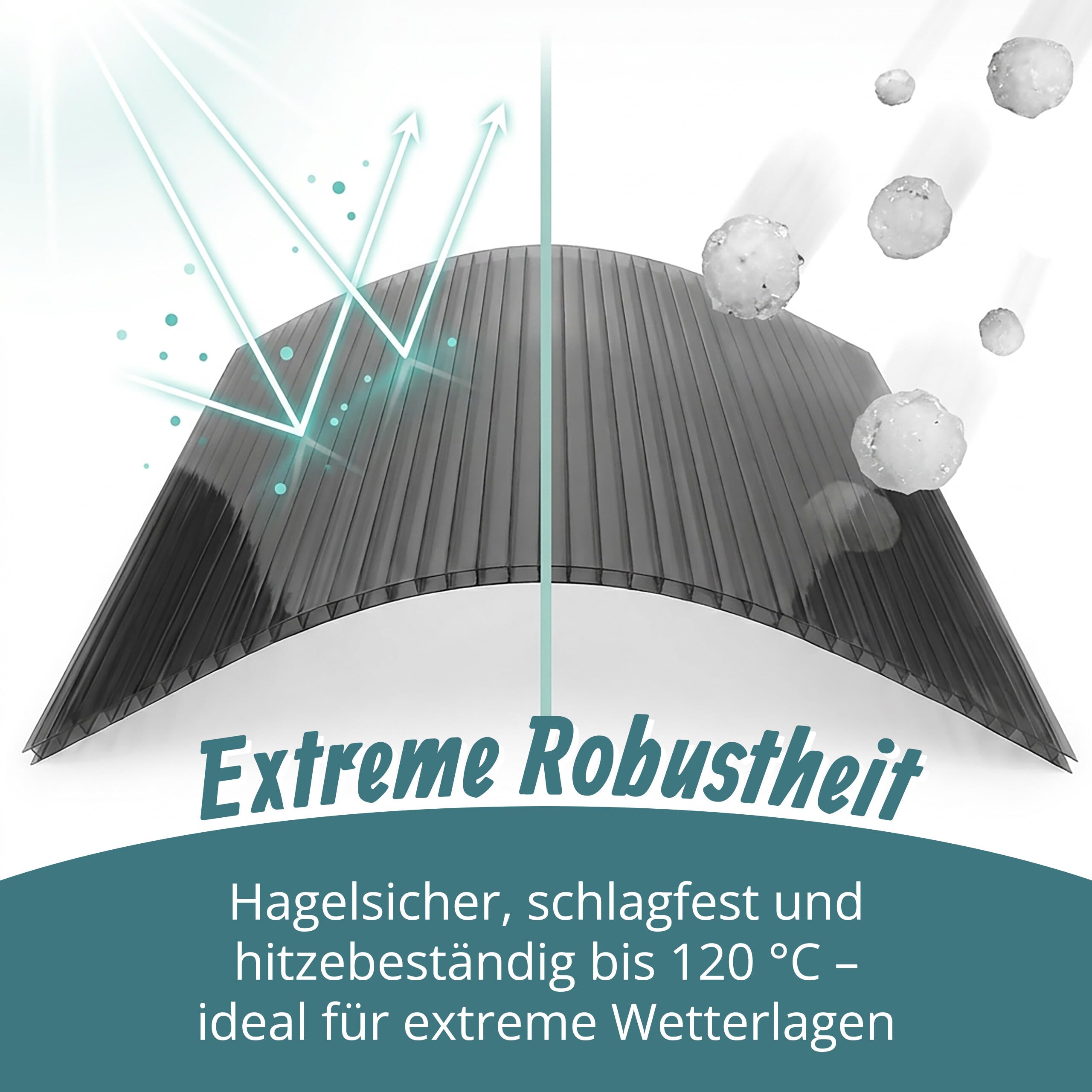 Relaxdays Doppelstegplatten 10er Set, Hohlkammerplatten 6mm, für Gewächshaus, HB: 121x60,5 cm, Polycarbonat, anthrazit