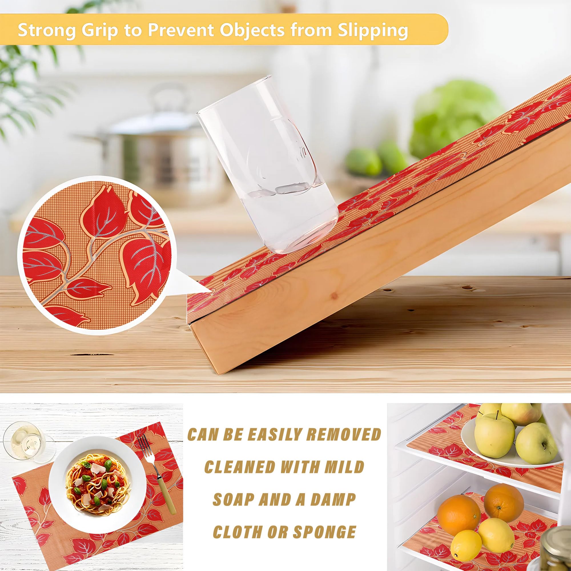 Waterproof Kitchen Mats - Red Flower Shelf Liner -7 Waterproof Kitchen Mats - Red Flower Shelf Liner -7