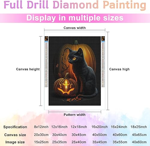 Miniatura 8 de Kits de pintura de diamantes de Halloween para adultos, kit de arte de diamantes de castillo de árbol para adultos, kits de arte de gemas para