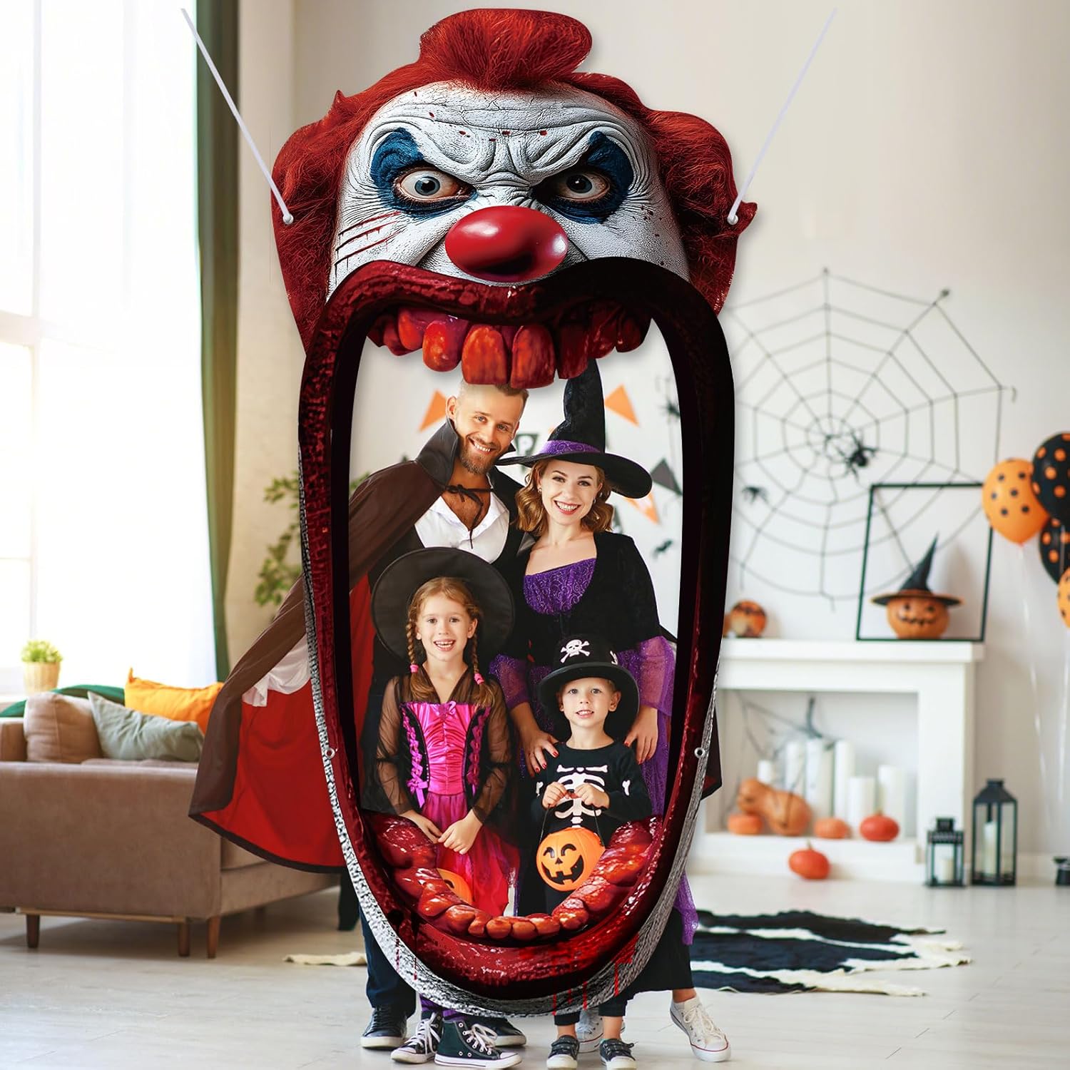 Namalu Halloween Creepy Carnival Decorations Scary Clown Backdrop Door Banners Horror Evil Clown Porch Signs Hanging Decor for Spooky Halloween Photo Booth Props Supplies - Image 5