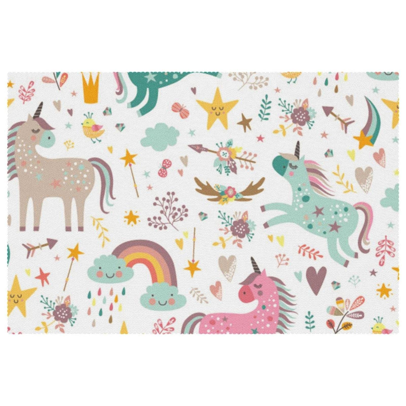 Sets de table en tissu lavables Unicoen pour protéger la table des enfants