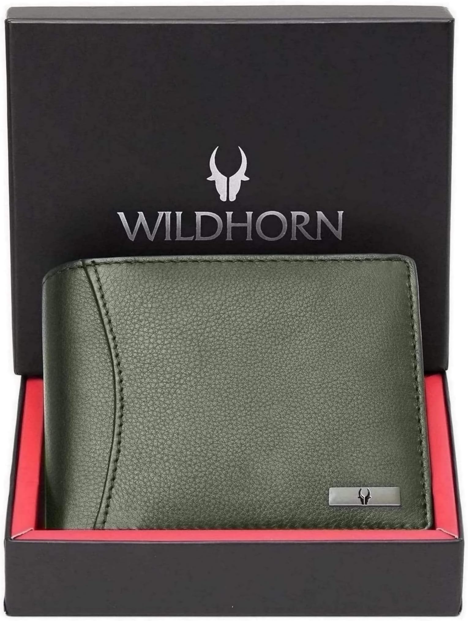 India RFID Protected Leather Men's Wallet, GREEN, Classic