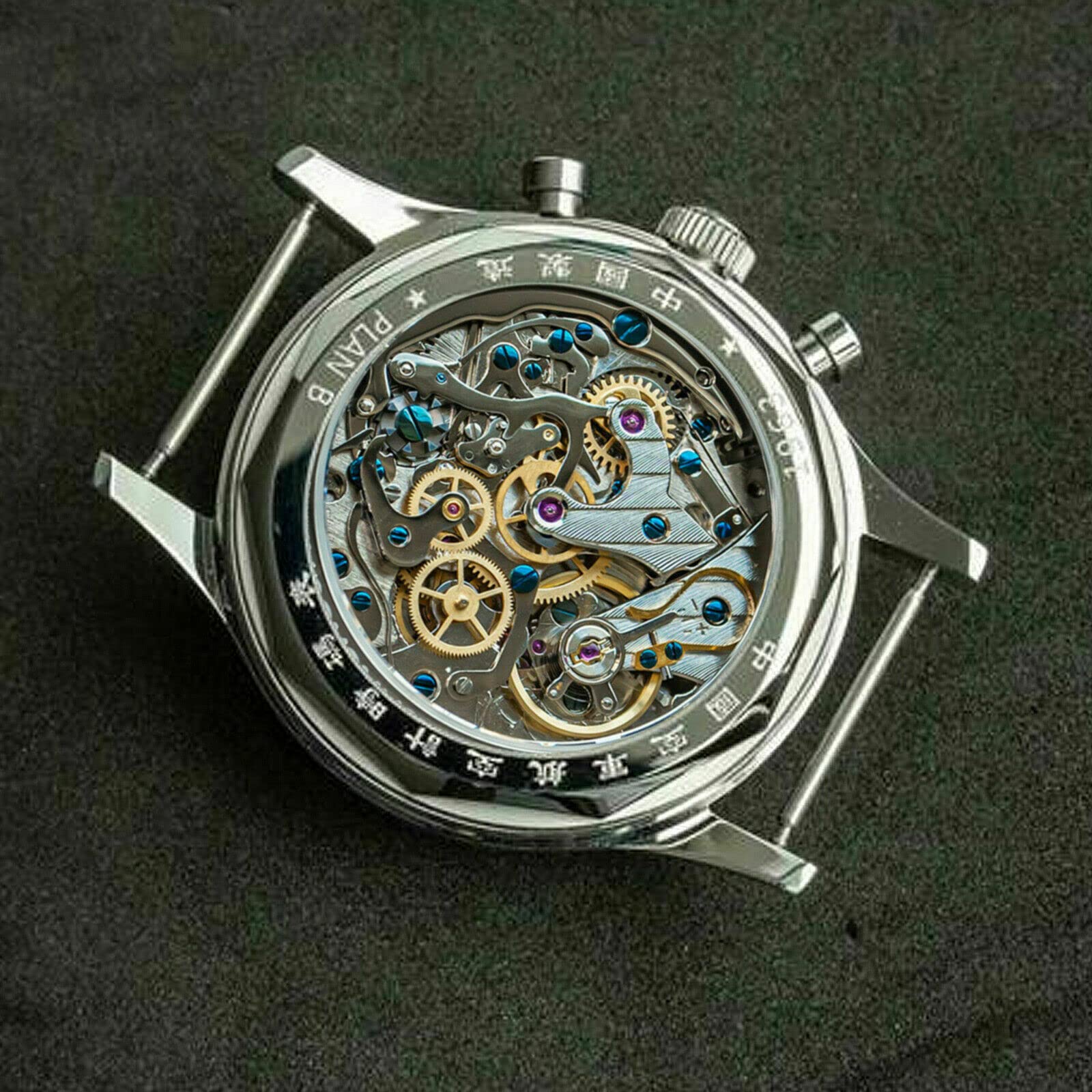 Sugess SU1962Z40X Herren-Chronograph mit Schwanenhals und Seemöwe 1962 (neue Möwe 1963), 40 mm, leuchtendes Saphirglas, echtes Nylonband, ST1901, Uhrwerk