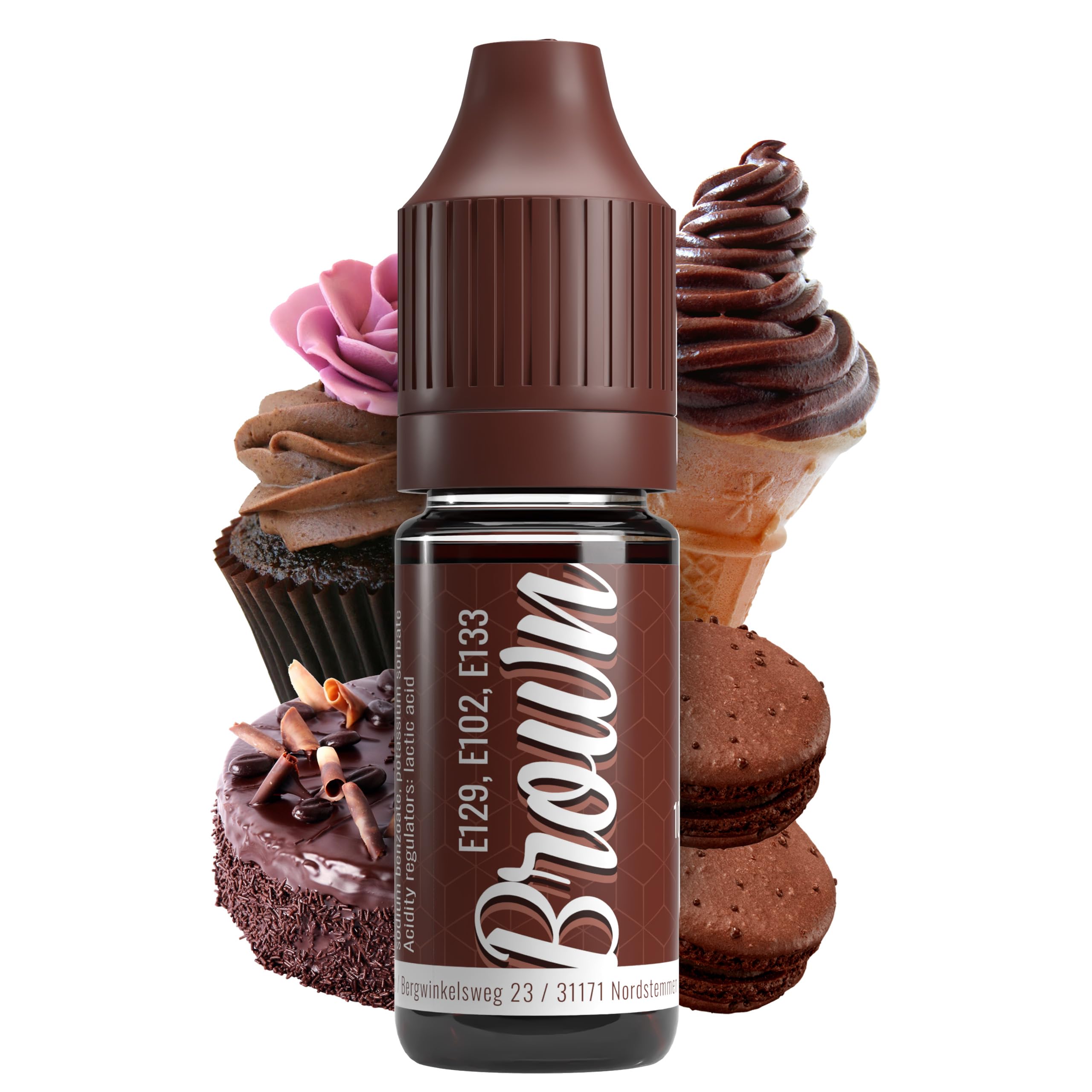 Belissia food colouring brown - 10ml liquid & highly concentrated - food-safe food colouring for baking, cooking, fondant & DIY - vegan, strong colouring, neutral taste