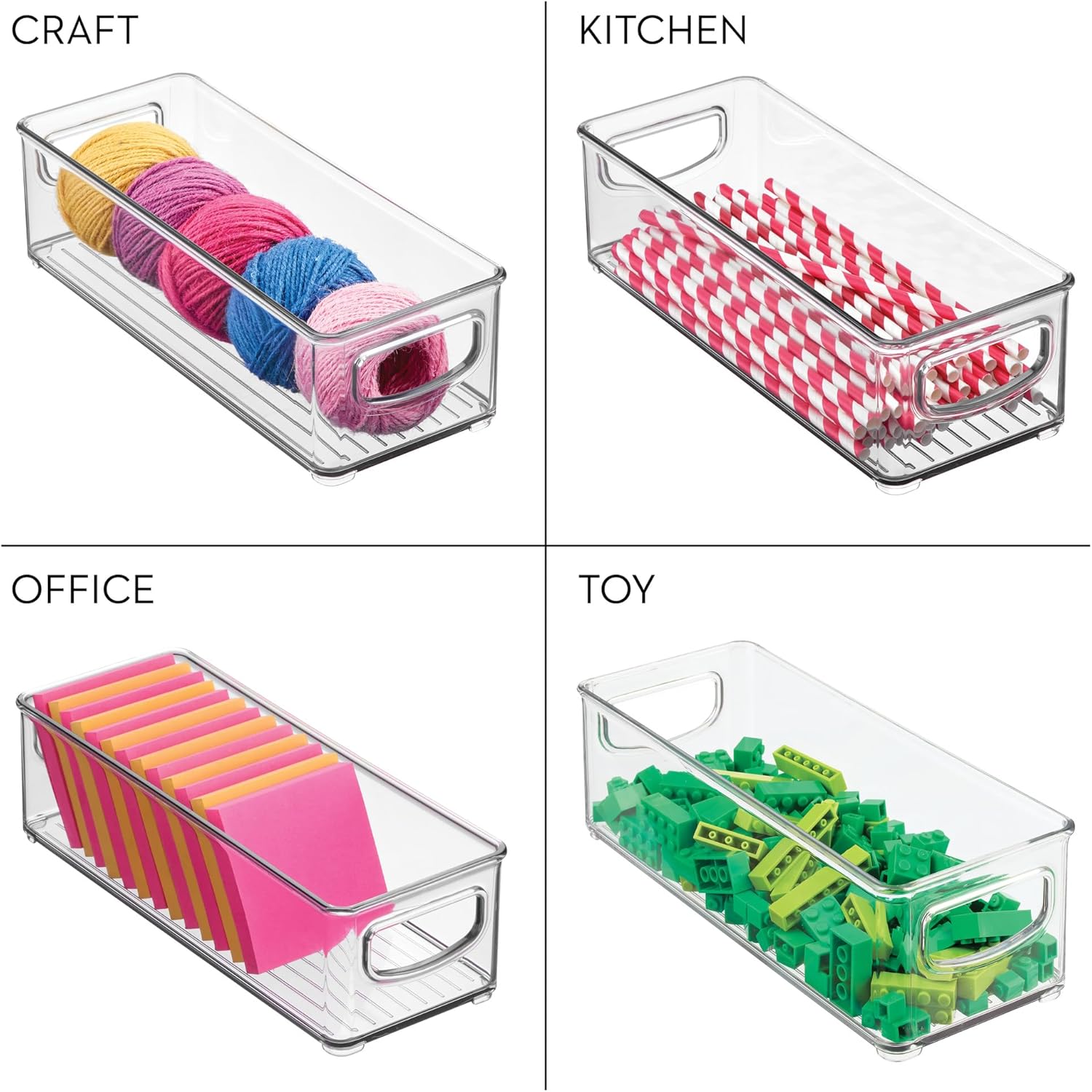 iDesign Stackable Storage Bin with Handles for Pantry, Fridge, or Freezer, Clear, Made in USA - Image 7