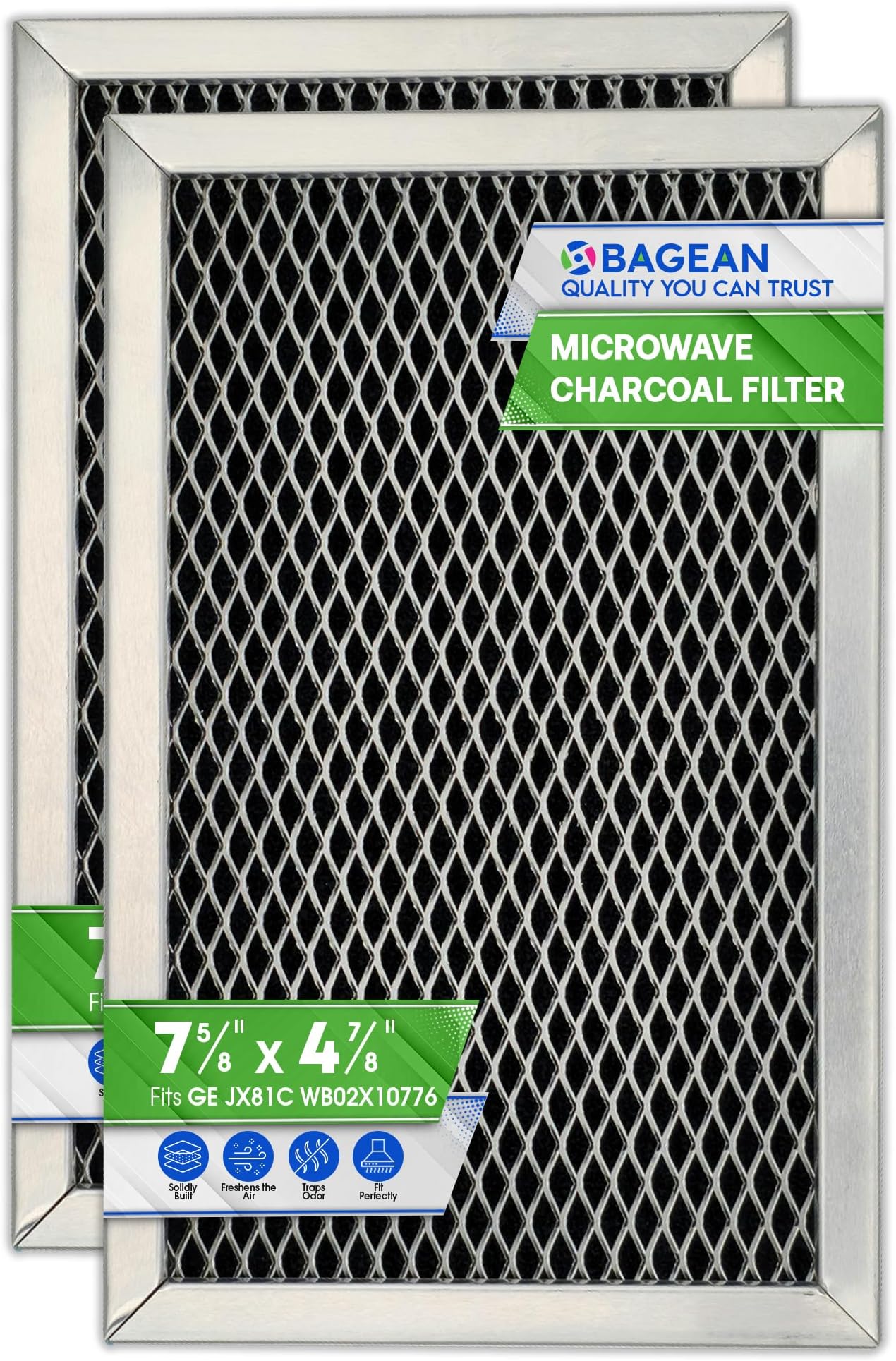 GE JX81C, WB02X10776, Microwave Recirculating Charcoal Filter (2-Pack)