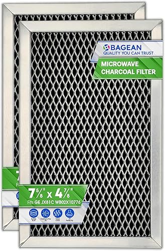 Filtro de microondas de repuesto para GE JX81C WB02X10776 de 7.68 x 4.85 pulgadas, filtro de carbón para microondas LGKenmore (paquete de 2)