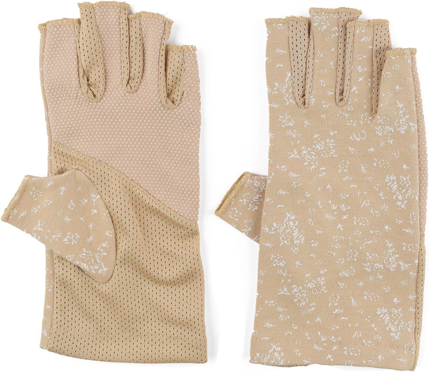 JURUAAJURUAA Womens Sunblock Fingerless Gloves Summer UV Protection Driving Cotton Gloves