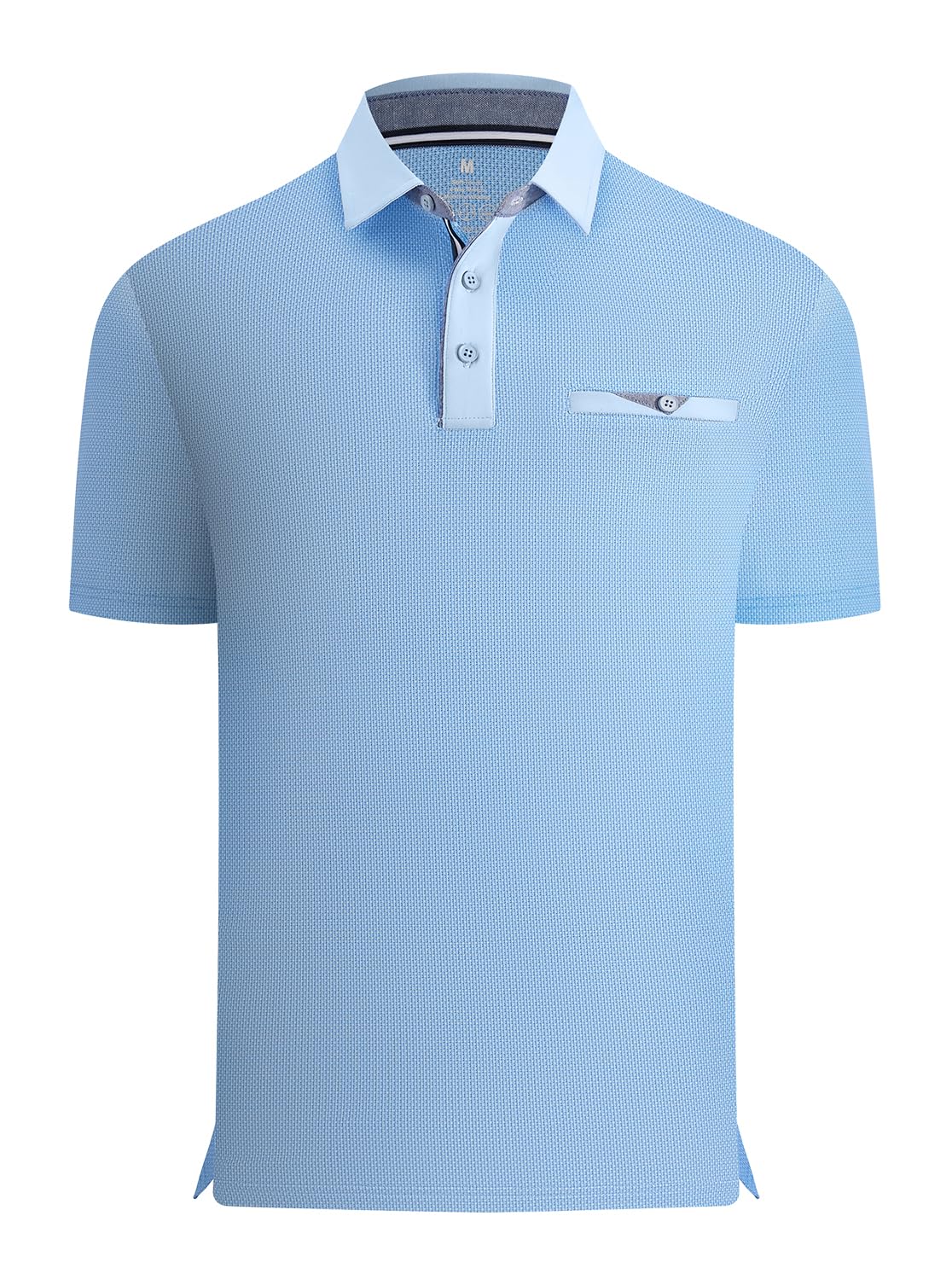 Damipow Golf Shirts for Men Dry Fit Short Sleeve Print Collared Polo Shirt