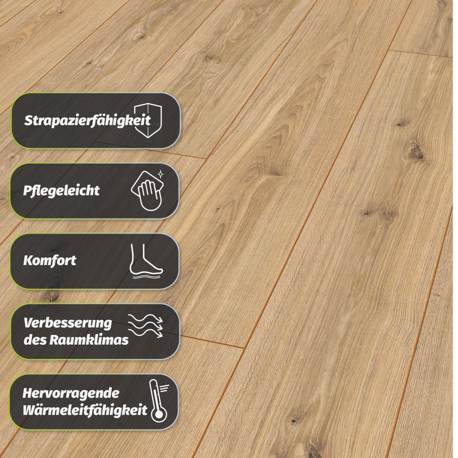 KRONOTEX Laminato Phalsbourg Rovere – Pavimento rustico dal design classico in legno, serie robusta, 188 × 1375 mm, spessore 12 mm, superficie strutturata, durevole e facile da pulire, 188 x 1375 mm