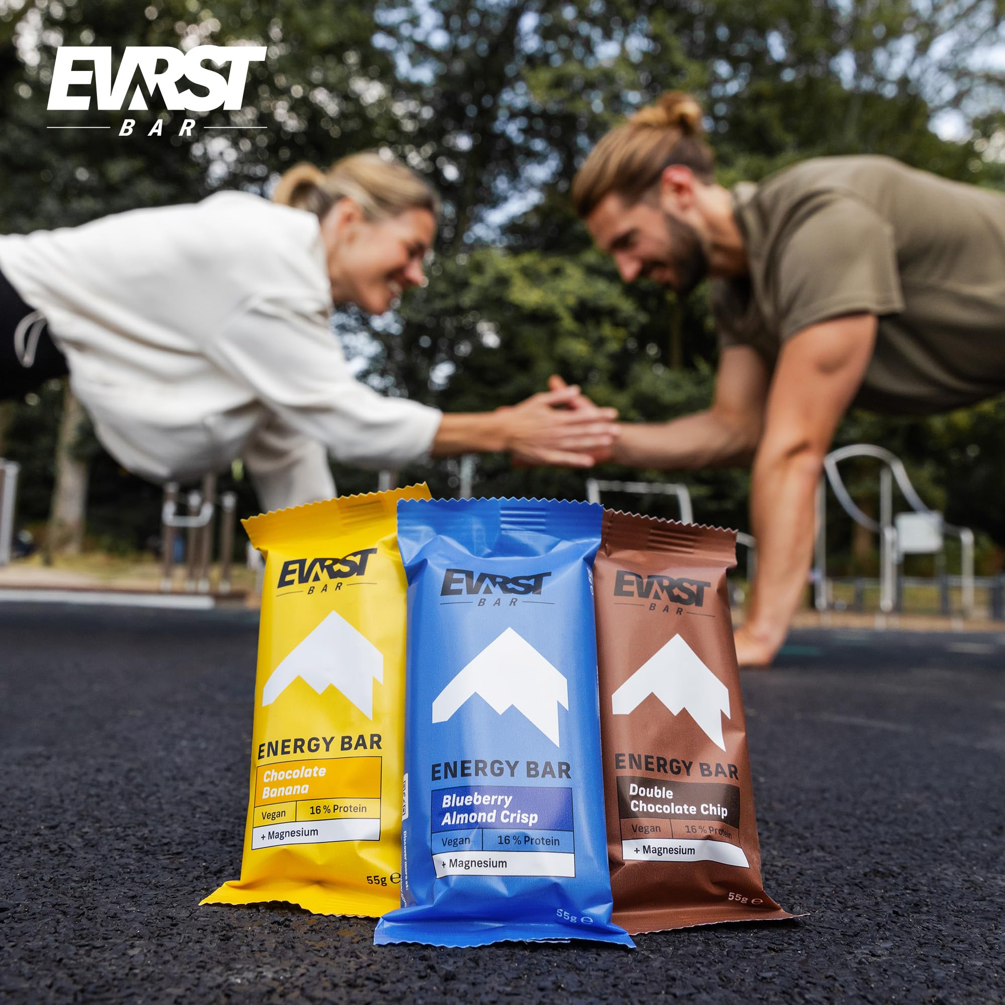 EVRST Energy Bars Mix Box | Energieriegel | 16% Protein | (12 Riegel x55g) | Vegan | Magnesium