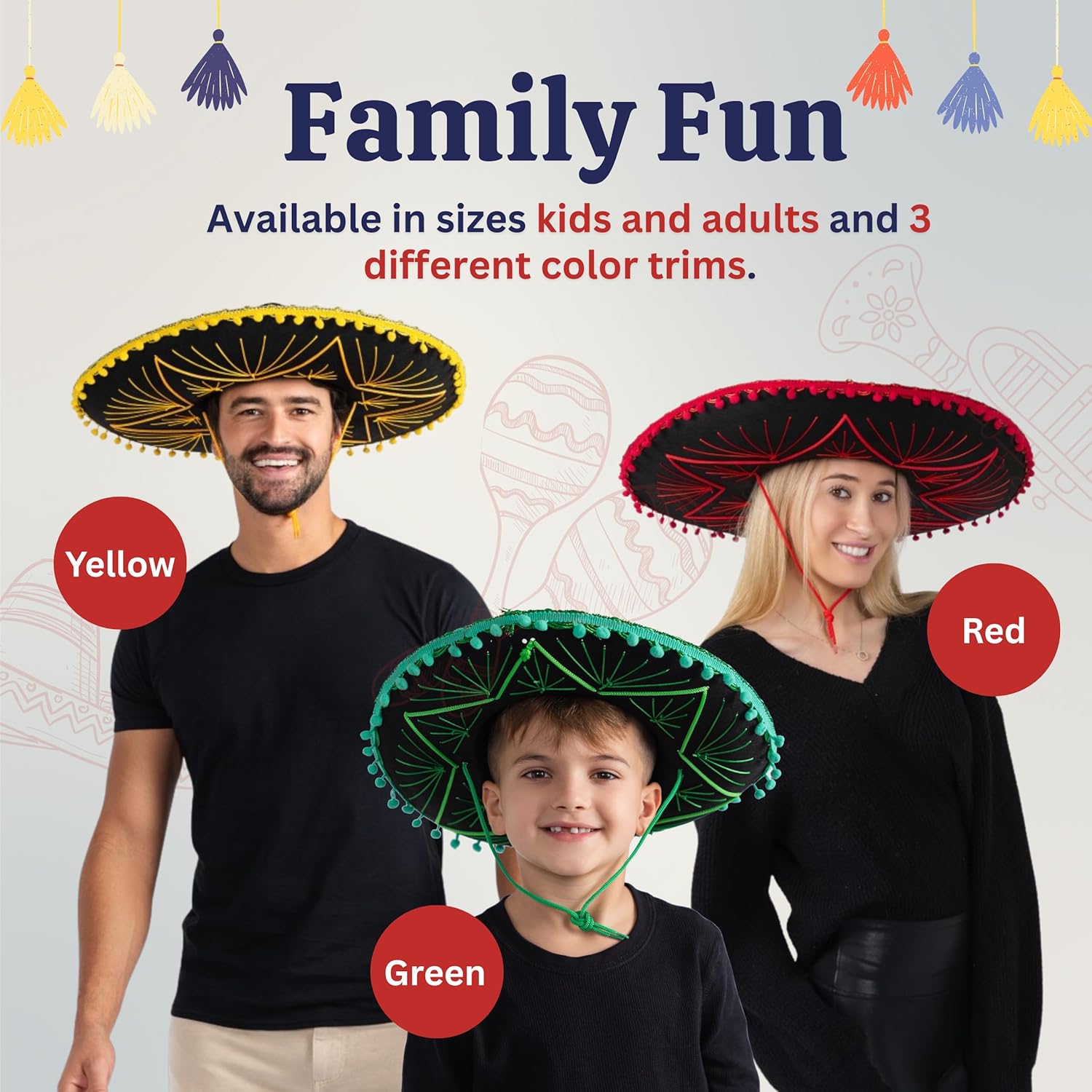 Dress Up America Sombrero Hat for Kids and Adults - Traditional Fiesta Costume Hats - Image 6