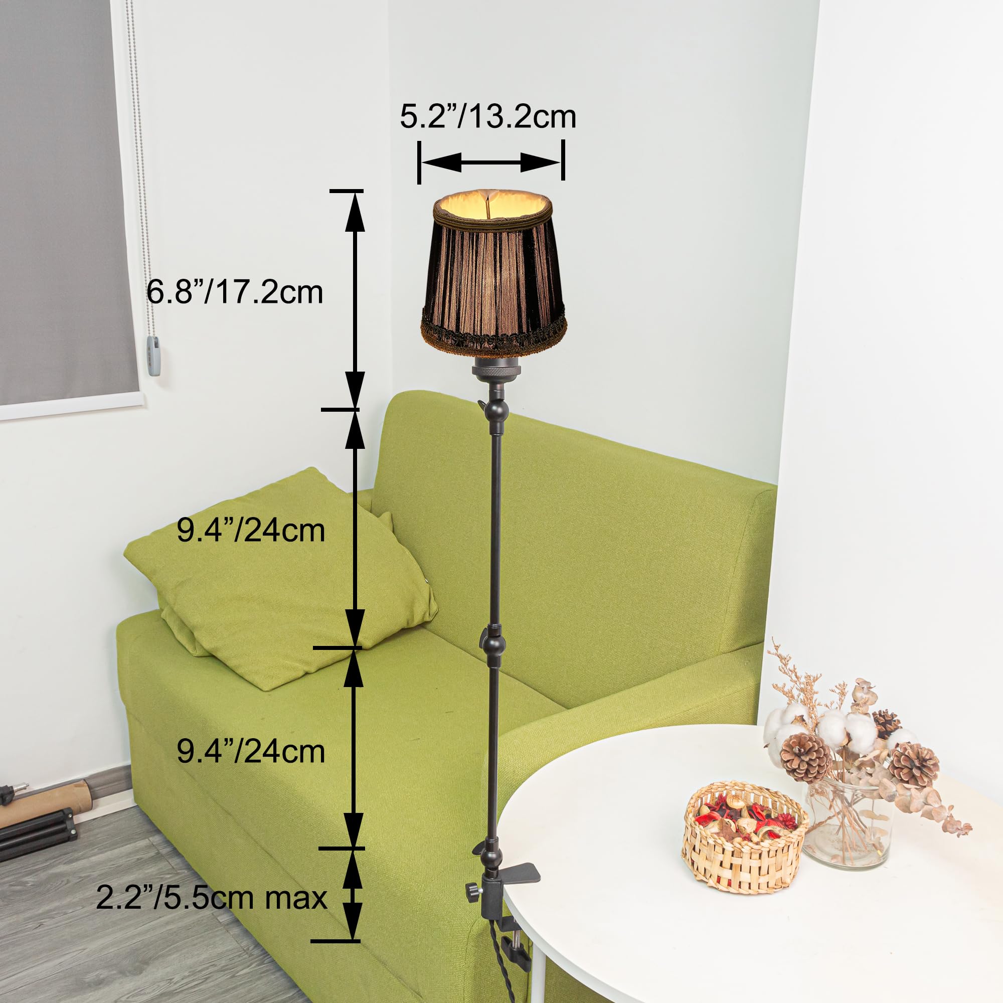 Klemmleuchte mit Fernsteuerung,1 Packung Leselampe mit 2,5 m Kabel, Dimmbar Nachttischlampe,Augenpflege Schreibtischlampe für Büro Heimgebrauch, E27 Lampenhalterung - DZ0329/810