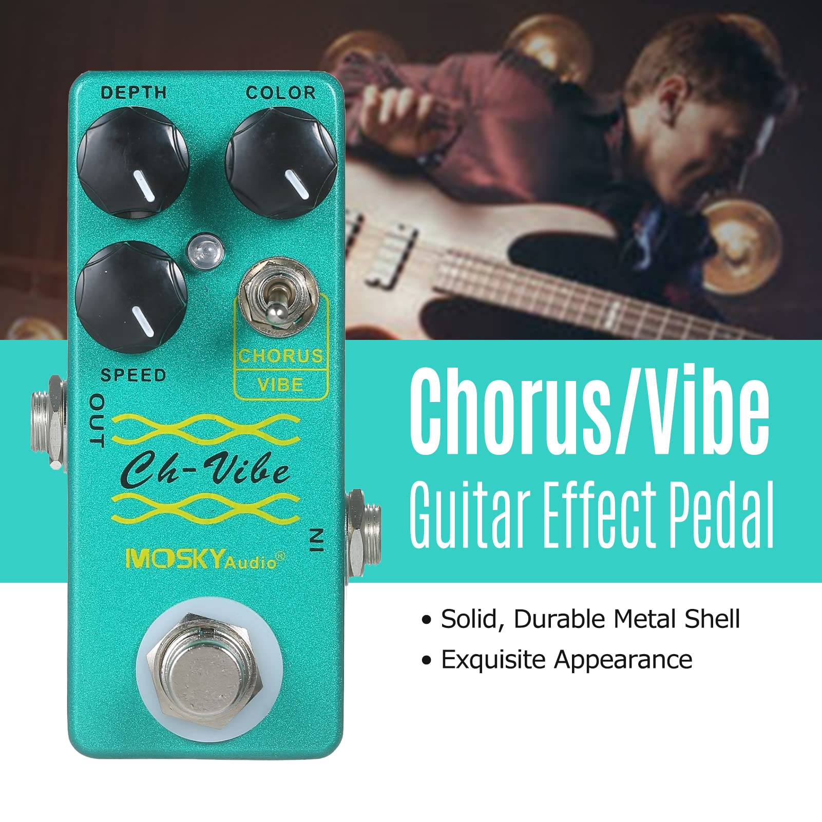Lechnical Pedale Effetto Chorus/Vibe Pedale Effetti per Chitarra Pedale Singolo Effetto Mini