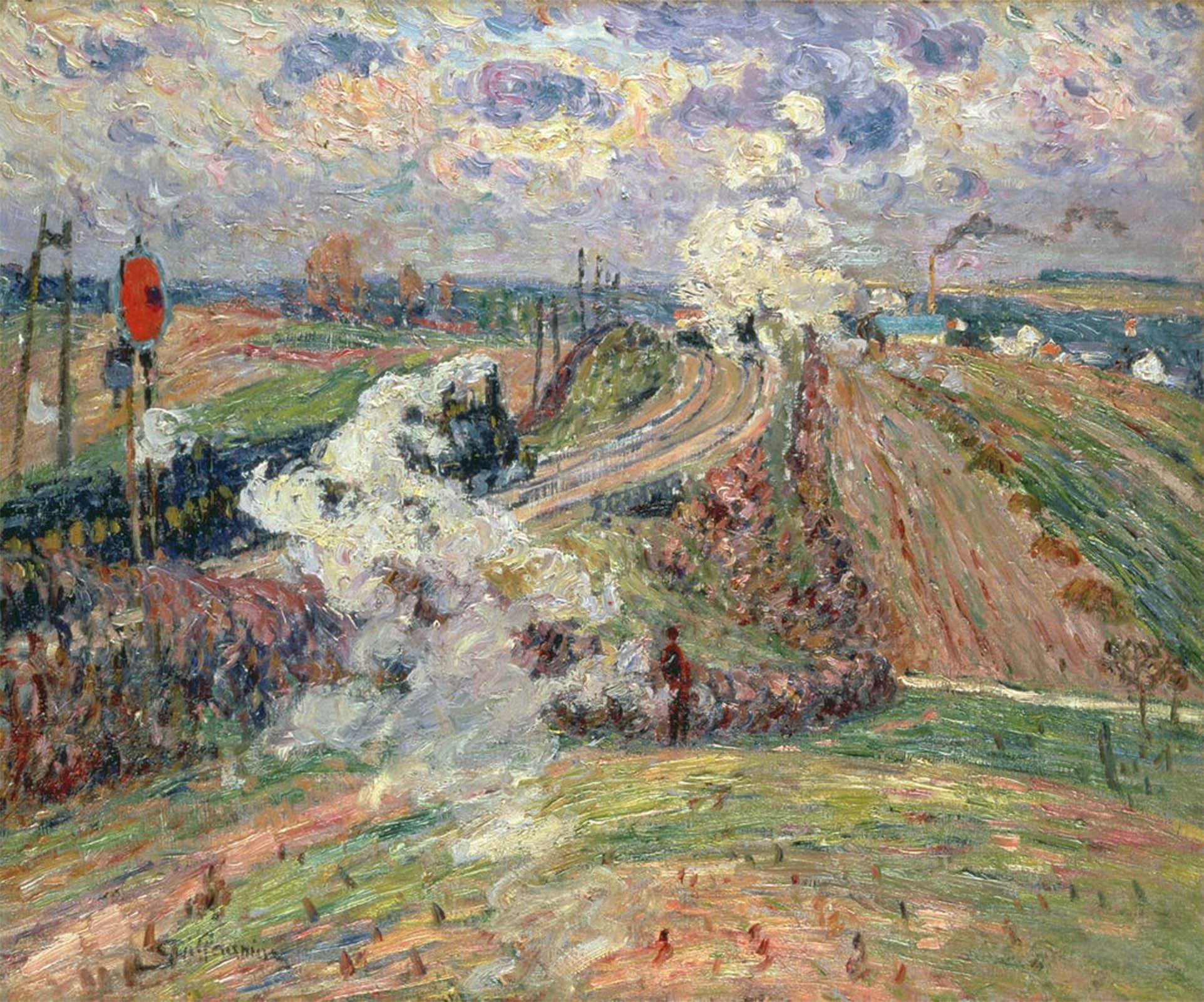 POSTERIIk Vintage Art Print Images Pictures Print the Two Trains by Jean Baptiste Armand Guillaumin Modern Colour Posters for Office Home Decor 60x90cm
