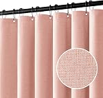 MIULEE Linen Rideau de douche avec 12 Crochets en métal Moderne Lavable Tissu beige Ensemble Rideau de douche imperméable Rideaux de douche neutre épais pour baignoire de salle de bains Lavable, W72*L72, Crème