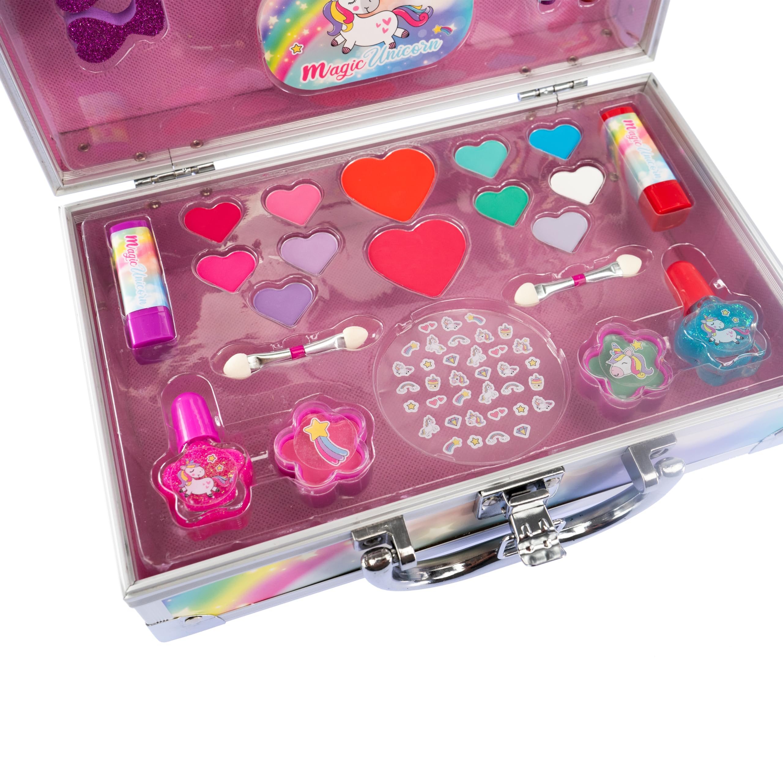 Nice Group - Magic Unicorn Case Make Up, Valigetta con Specchio e Set di Trucchi per Bambini