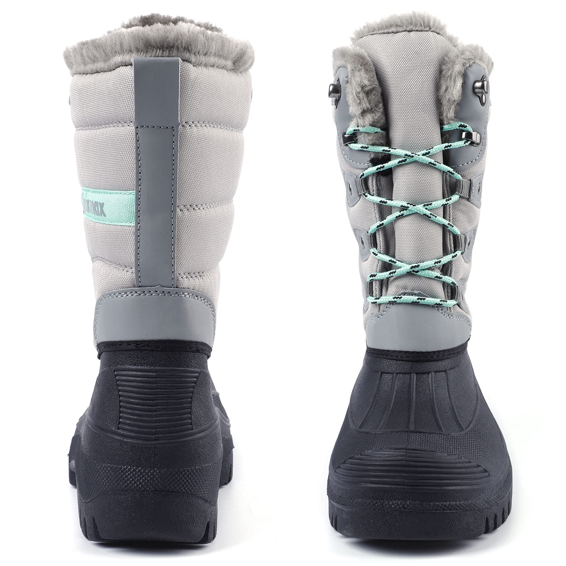 Knixmax Stivali da Neve per Donna e Uomo Stivali Invernali Foderati in Pelliccia Suole Impermeabili Scarpe Calde Stringati per Giardino, Fattoria e Outdoor