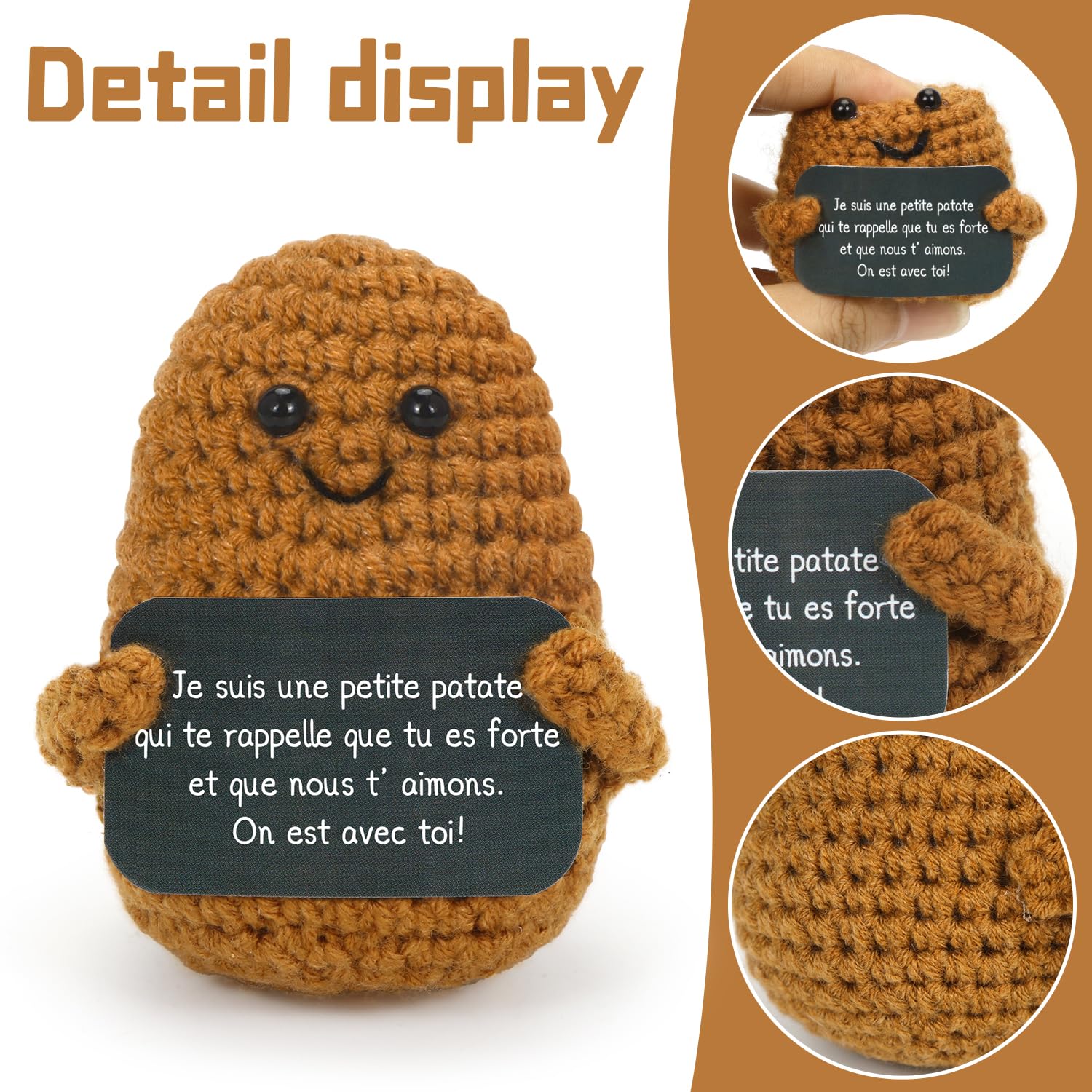 Aurasky Patata Positiva Francesa, Muñecos de Patata con Tarjeta Positiva