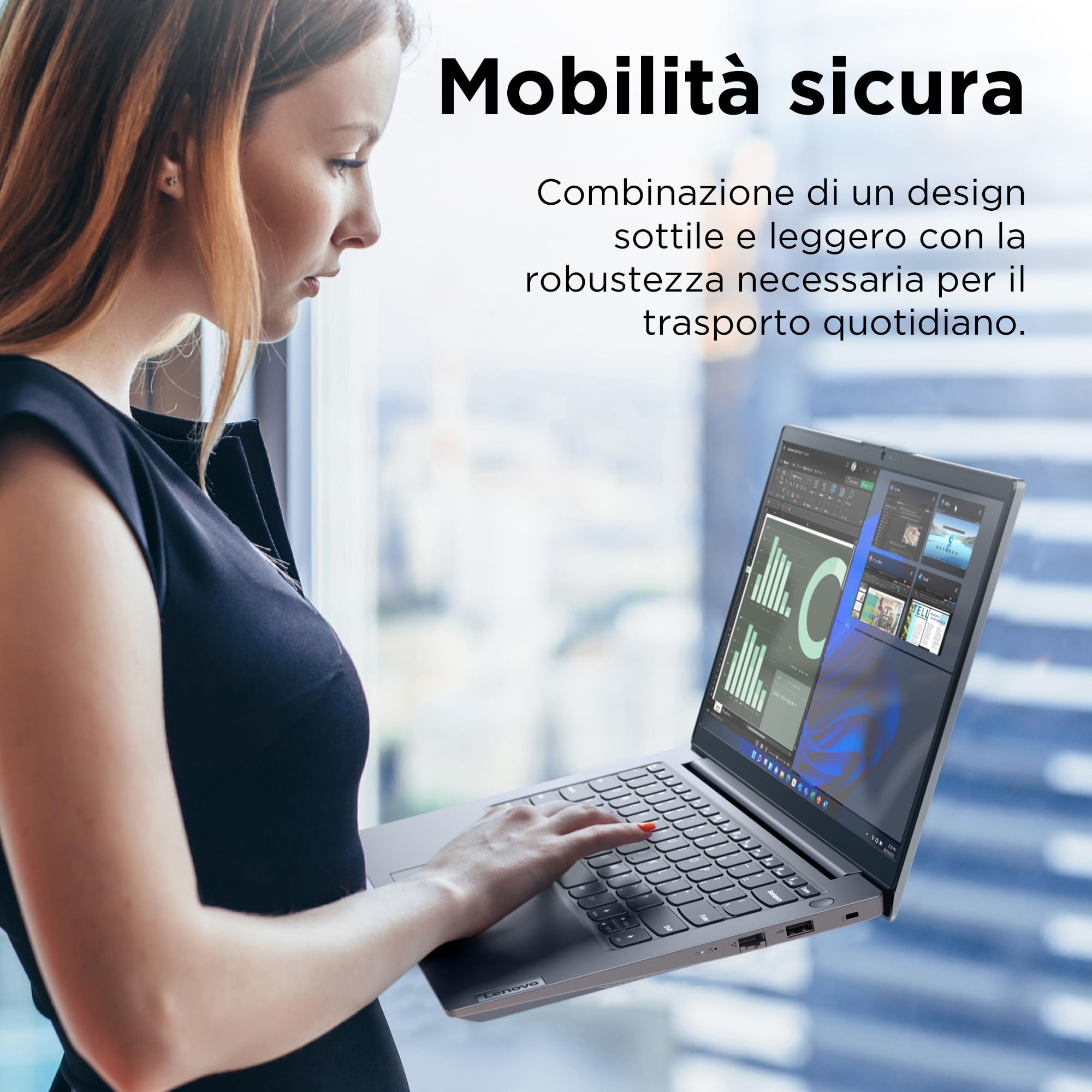 Lenovo V15 G4 AMN, PC portatile professionale 15.6" Full HD con processori AMD Ryzen 3, memoria RAM DDR5 8 GB e SSD ultra-rapida 256 GB, Windows 11 Pro – Nero