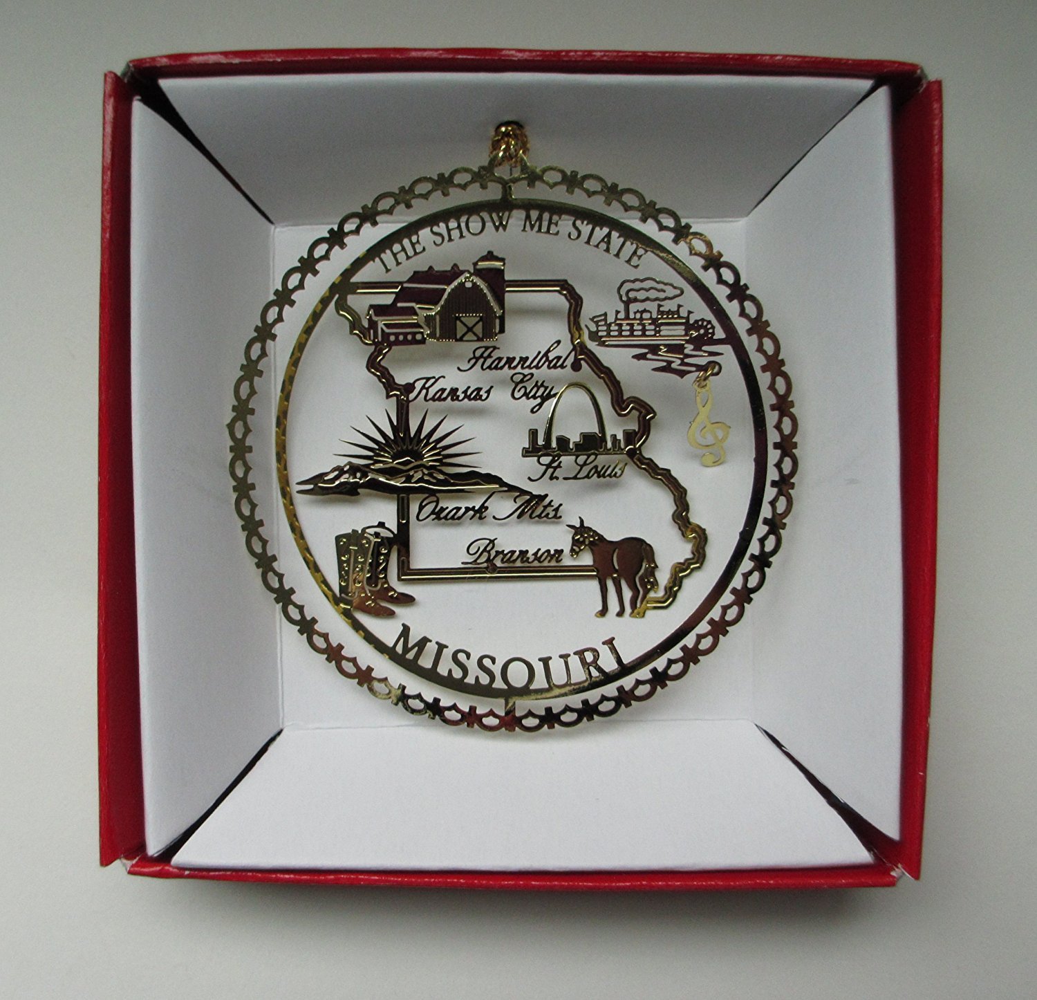 Missouri Ornament State Landmarks Brass Souvenir