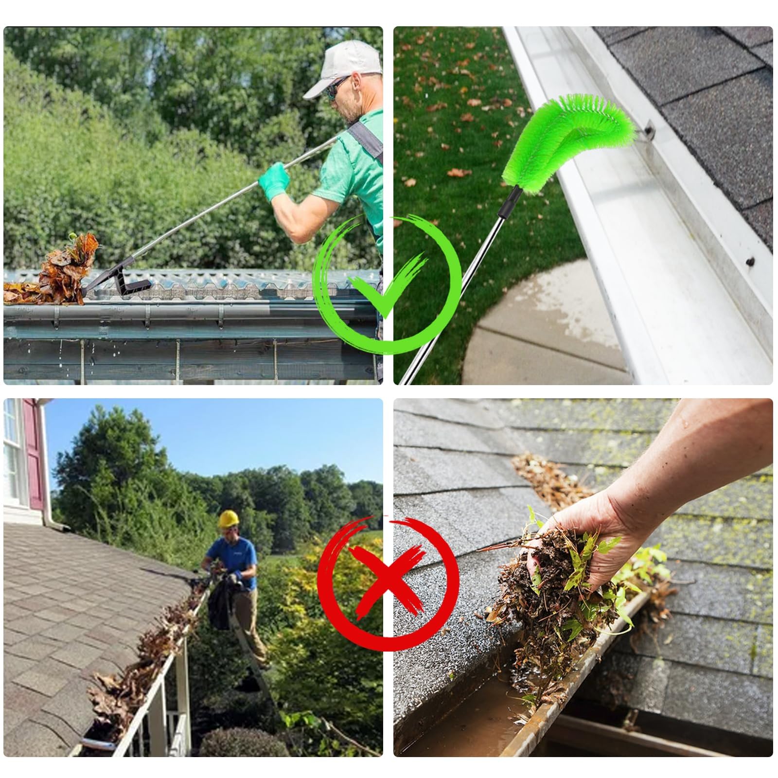 Nettoyeur De Gouttières Multifonctionnel, Outil De Nettoyage De Feuilles à Manche Télescopique, Pelle à Feuilles Pour Gouttières De Toit Et De Jardin | Leroy Merlin