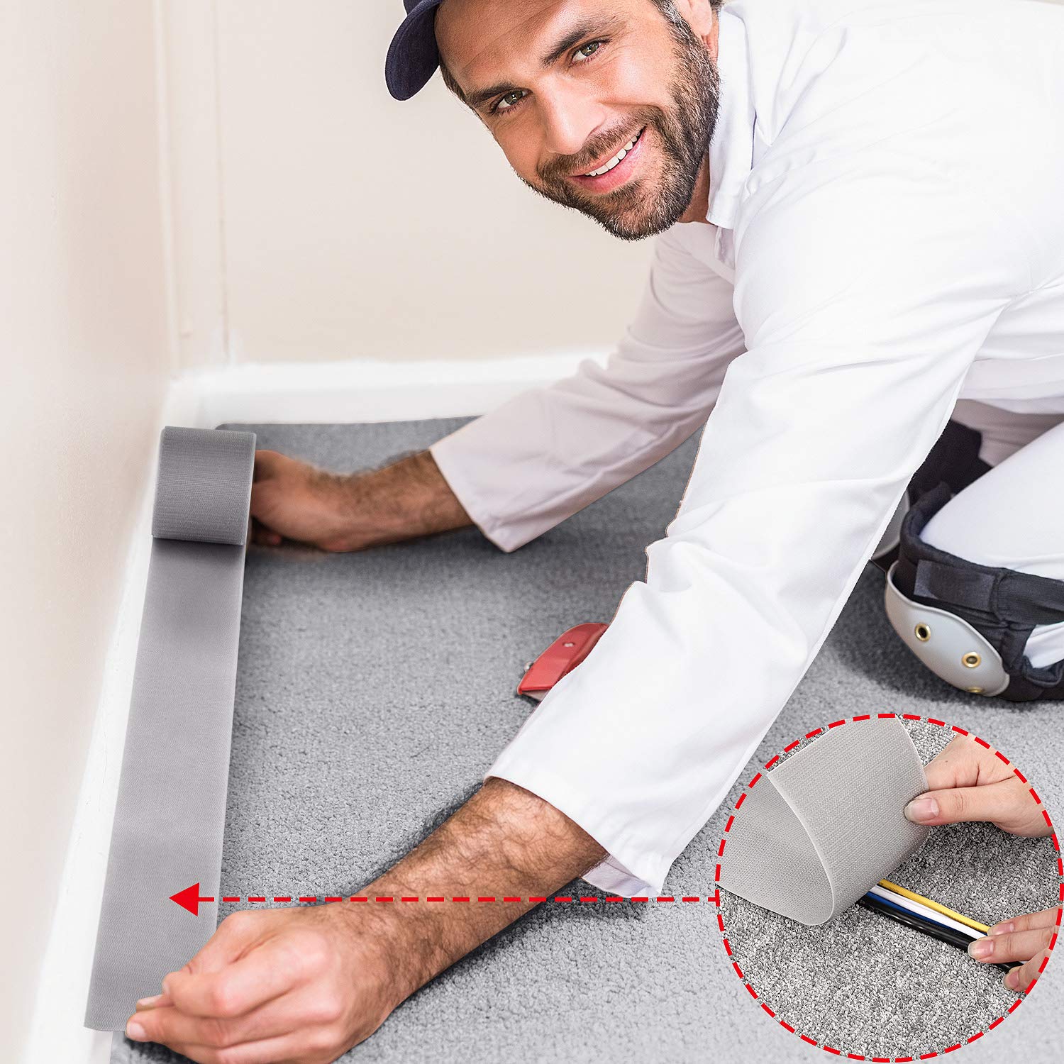 Cable Floor Strip Cord Cover Grip Floor Cable Protector Carpet Cable