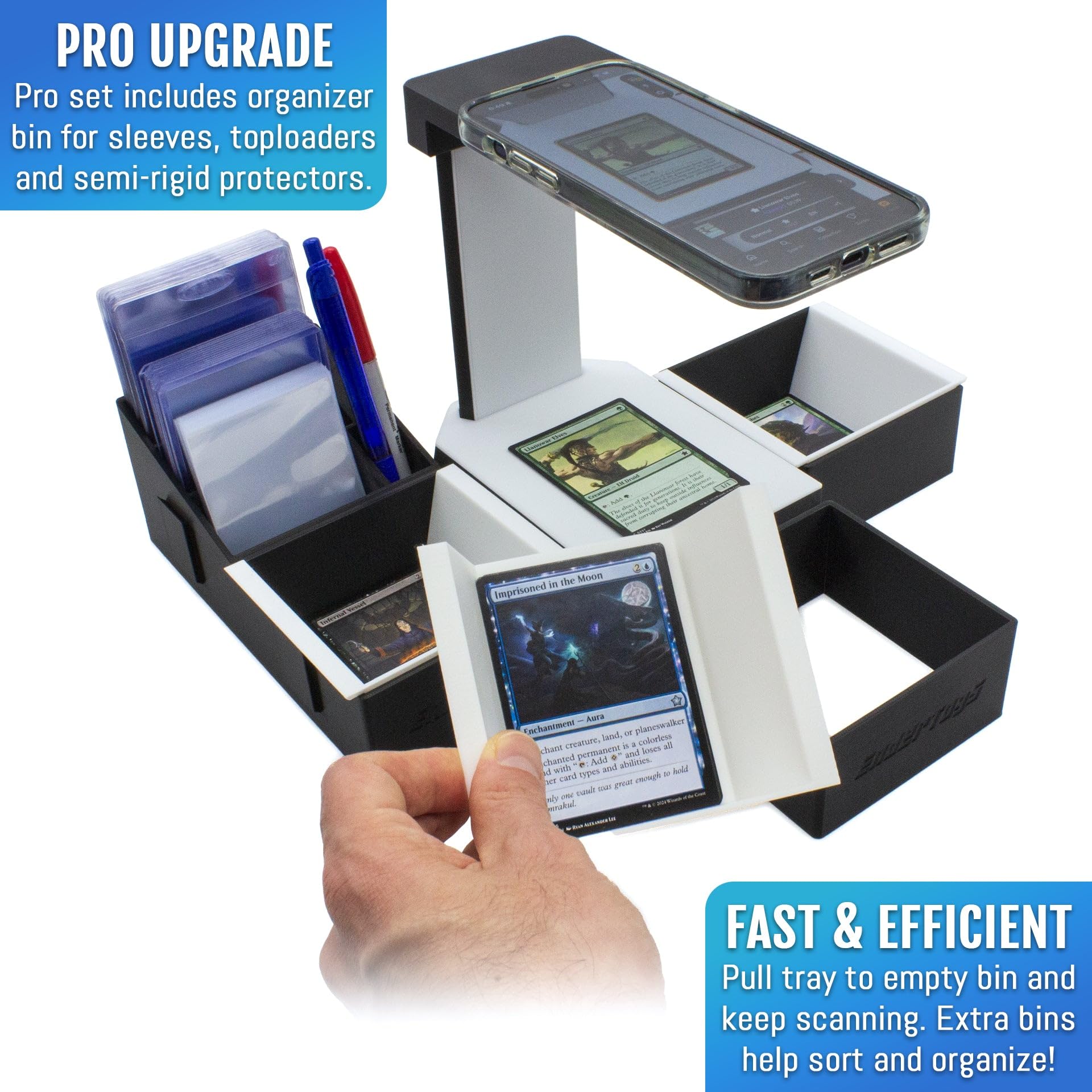 Amazon.com: Scan Station Pro Set - TCG Scanner Stand for Sleeved and  Unsleeved MTG Trading Cards - Catalog, Sort and Organize Your Bulk by Price  or Rarity