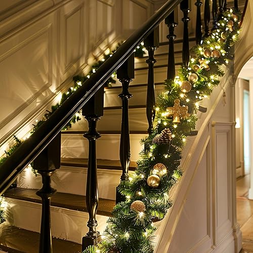 Miniatura 7 de Dazzle Bright Miniluces de Navidad de color blanco cálido, paquete de 4 unidades en total de 120 pies, 600 luces incandescentes de alambre blanco,