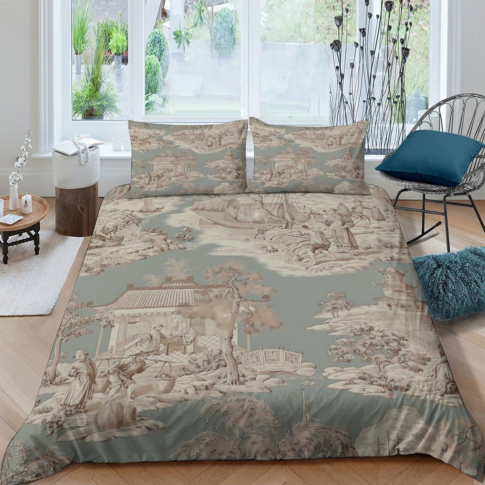 Ctjqhvkz Style-1 3D Printed Vintage City Map Fitted Sheet Microfiber Soft Urban Landscape Bed Cover For Bedroom Guest Room Decor Single（135X200cm）