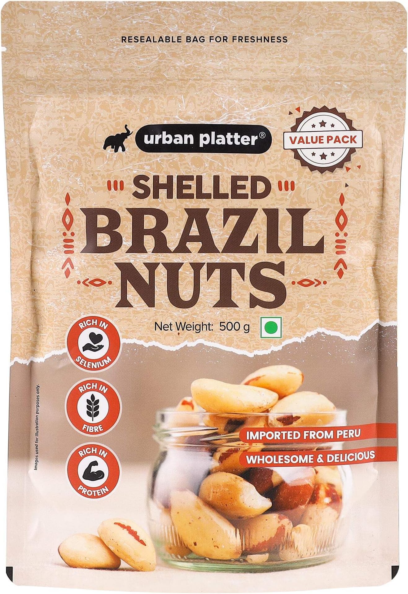 Urban Platter Brazil Nuts/Nuts, 500g