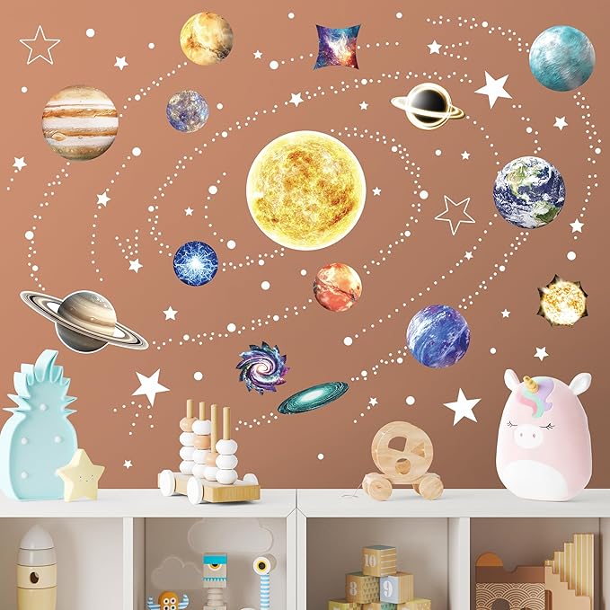 Estrellas y Planetas Brillan en la Oscuridad para Pared miniatura 5